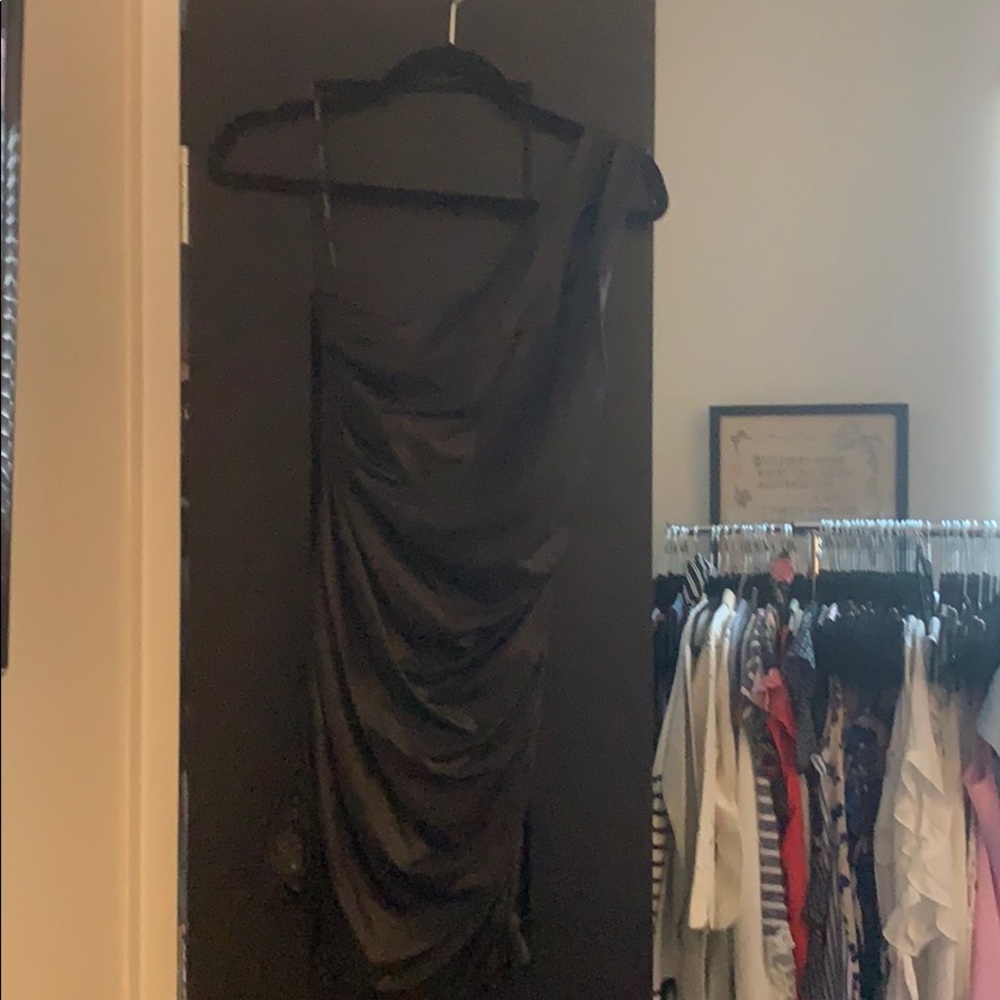 One shoulder black Bebe dress
